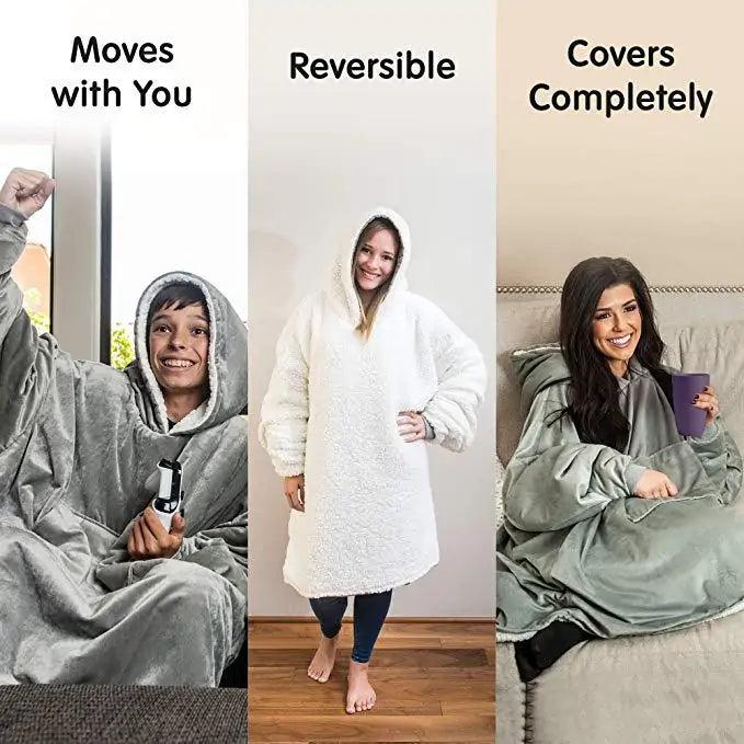 Cozy Hooded Pocket Blankets