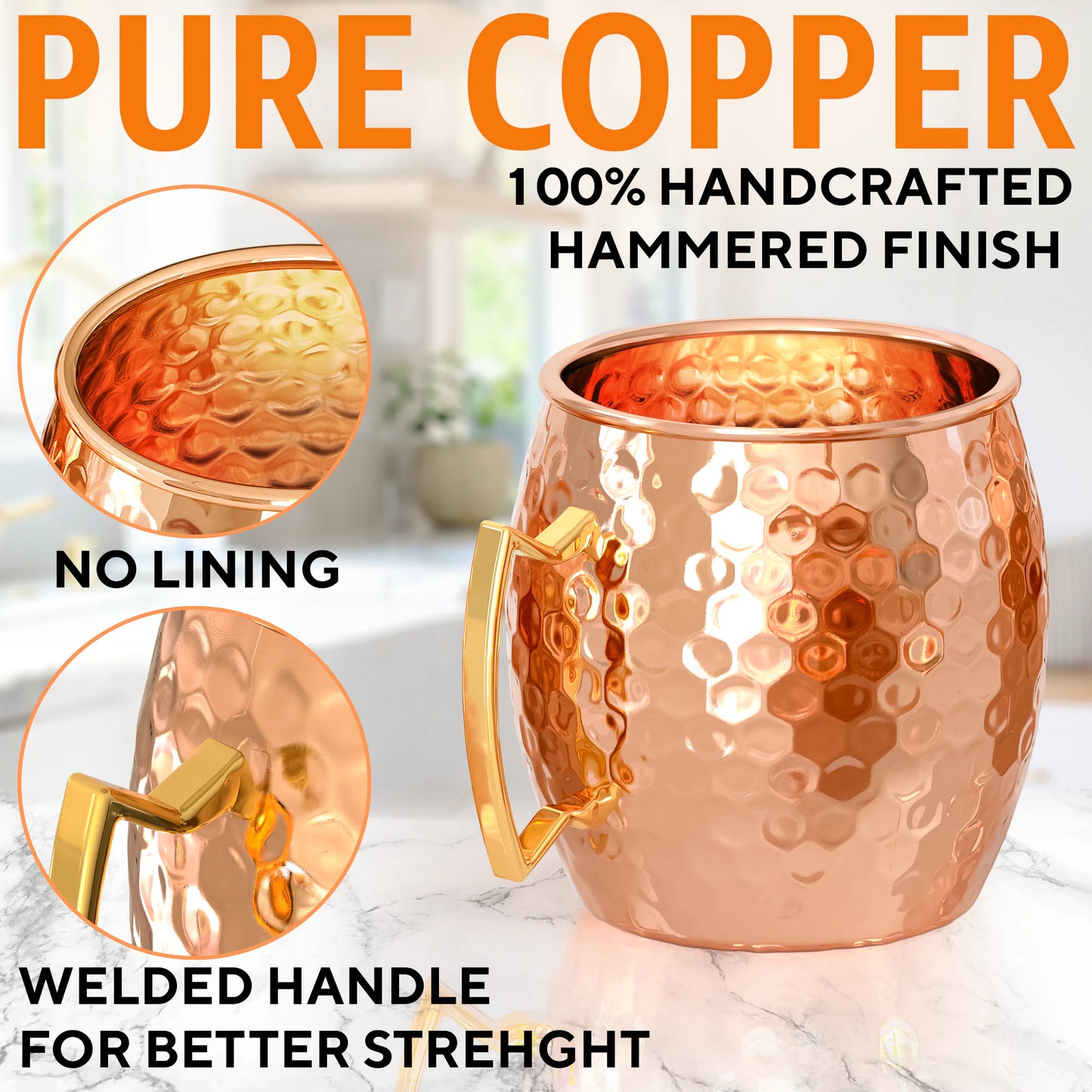 Moscow Mule Copper Mugs - Set of 2