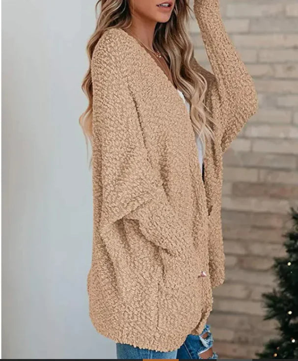 Knitted Double Pocket Cardigan