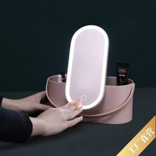 Portable Make-up Box with LED Mirror